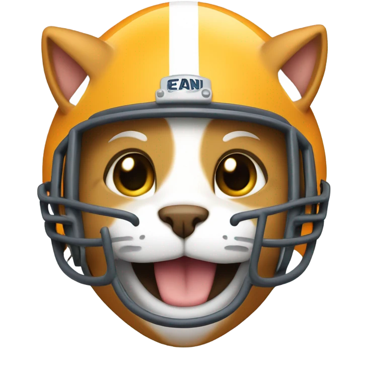  happy cat football helmet emoji