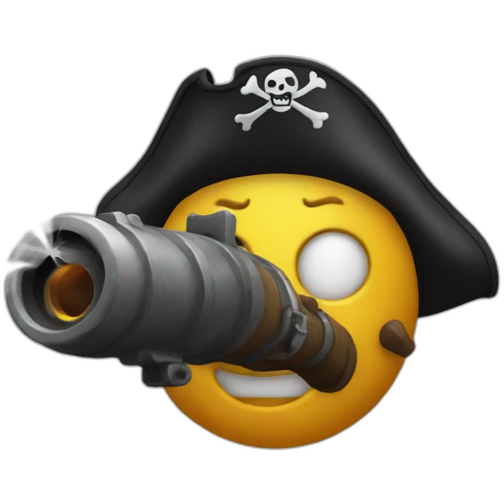 A pirate shooting cannonball emoji