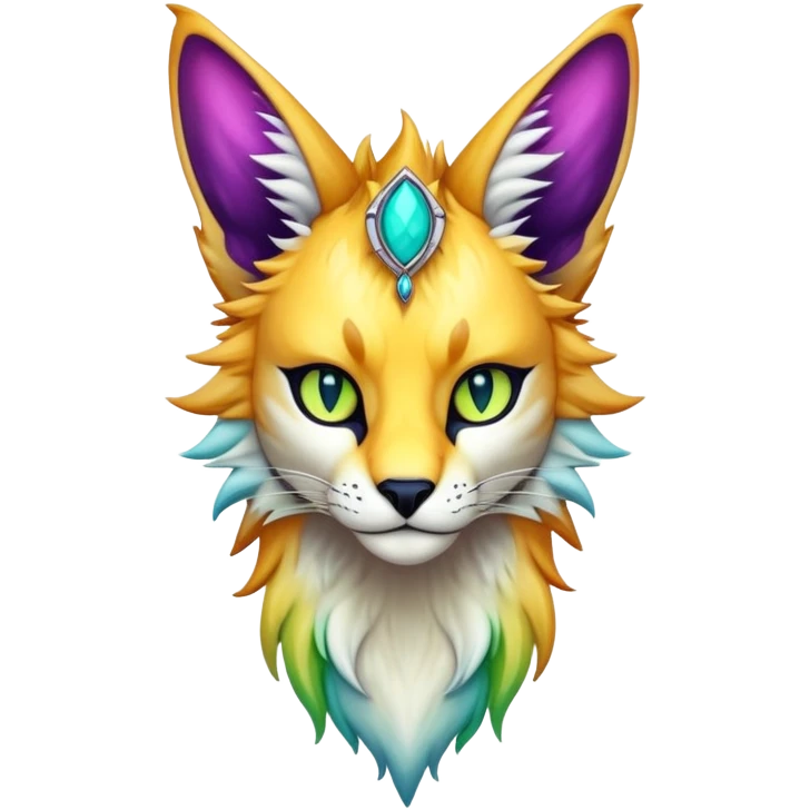 Epic Edgy Colorful ethereal eldritch Sergal-Serval-Fionbri emoji
