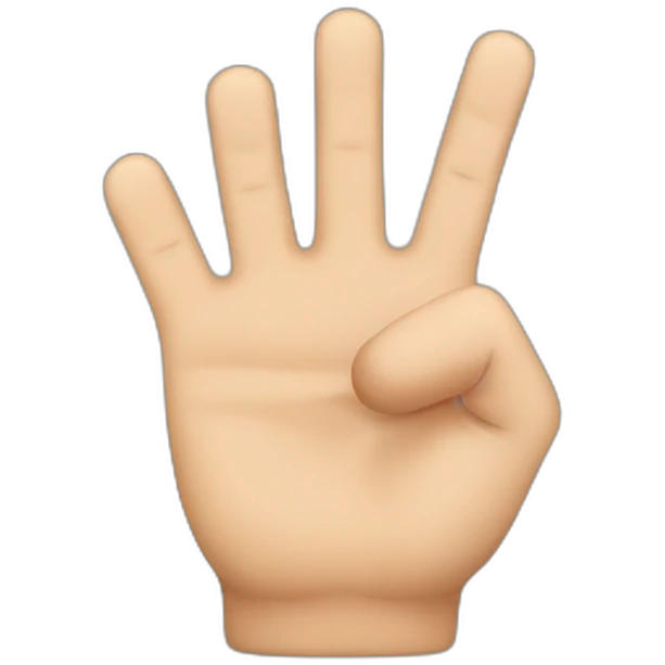 Front view of Thumb between index and middle finger emoji
