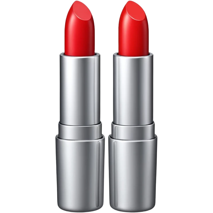 lipstick bullet, polished silver chrome, sexy beauty symbol emoji