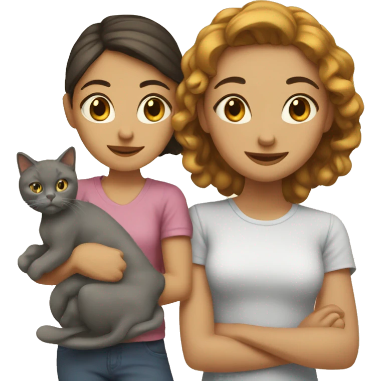 Fille et chat emoji