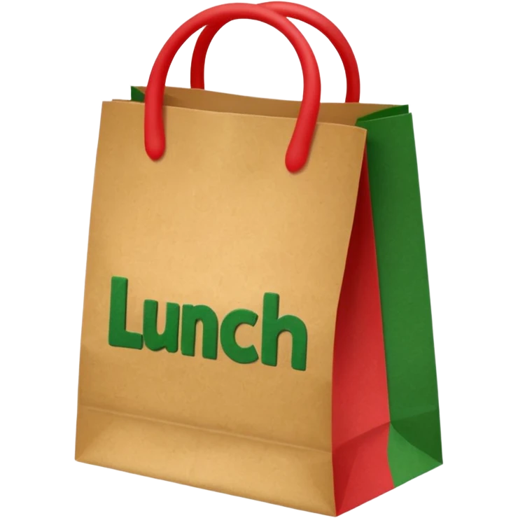 christmas paper lunch bag with the word lunch on it emoji