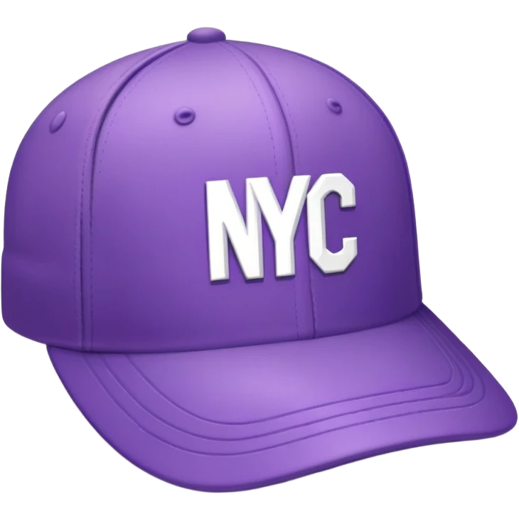 purple cap with a NYC logo on it emoji