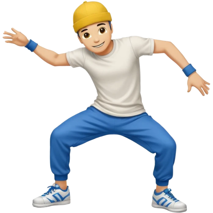 Break Dancing Yellow skin Man On The Floor  emoji