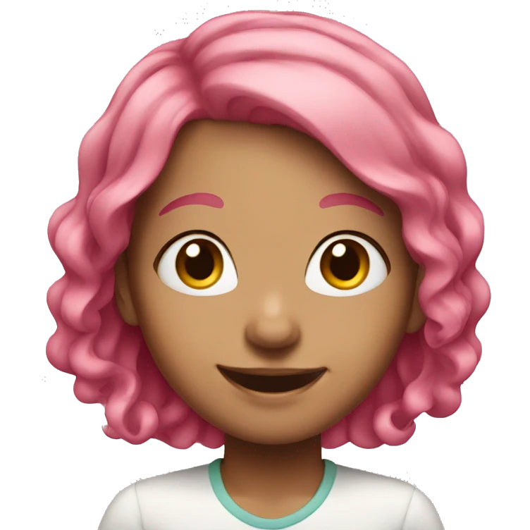 pink hair girl smiling emoji