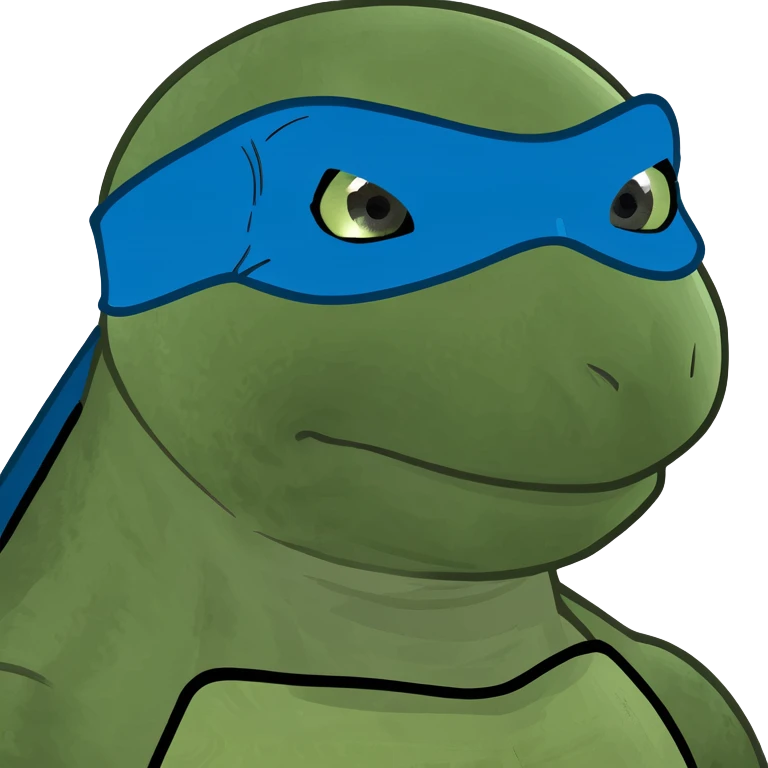 ninja turtle wearing blue eye mask emoji