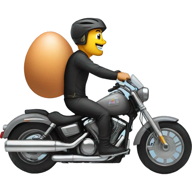 biker riding on top of a eggp emoji