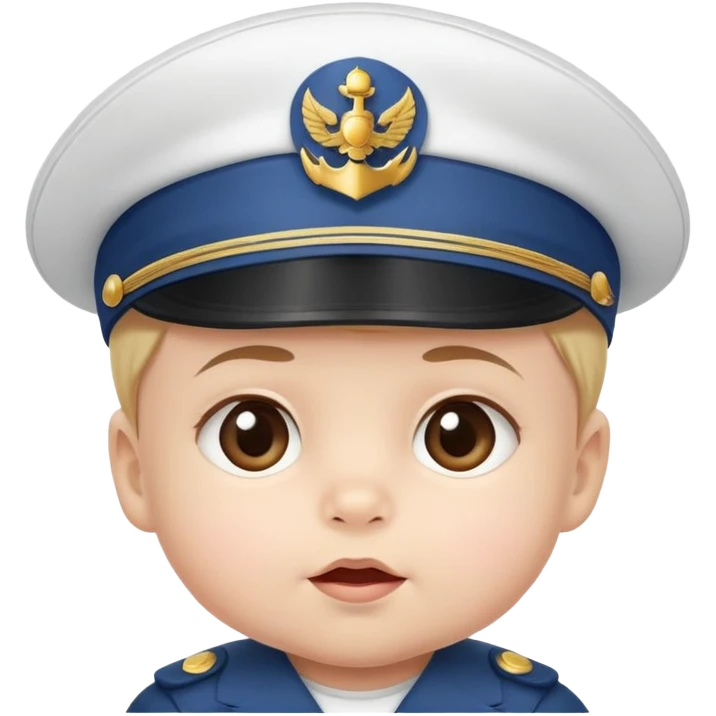 Baby wearing captains hat emoji