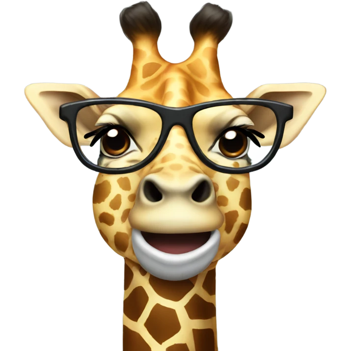 giraffe with glasses tongue emoji