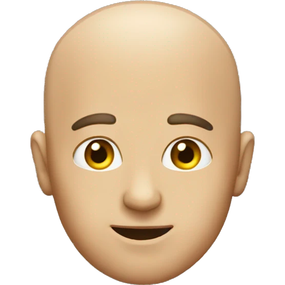 Shiny bald emoji