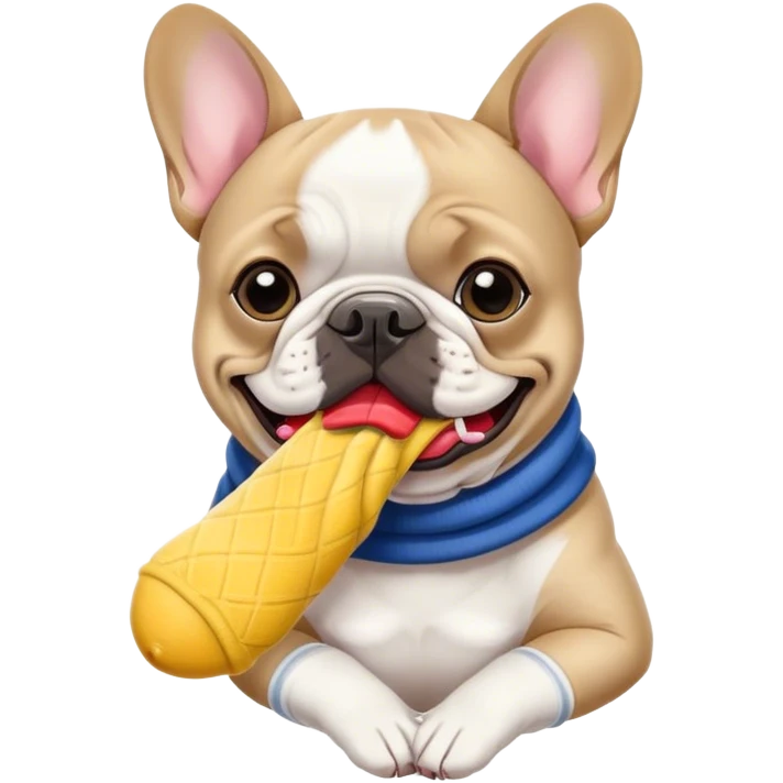 Bouledogue français mangeant une chaussette  emoji