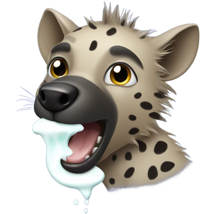Hyena with a splash of milk coming emoji
