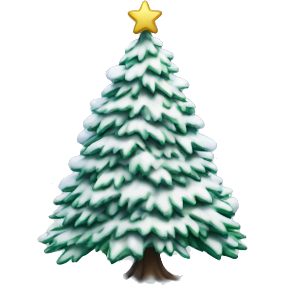 Snow covered Christmas tree emoji