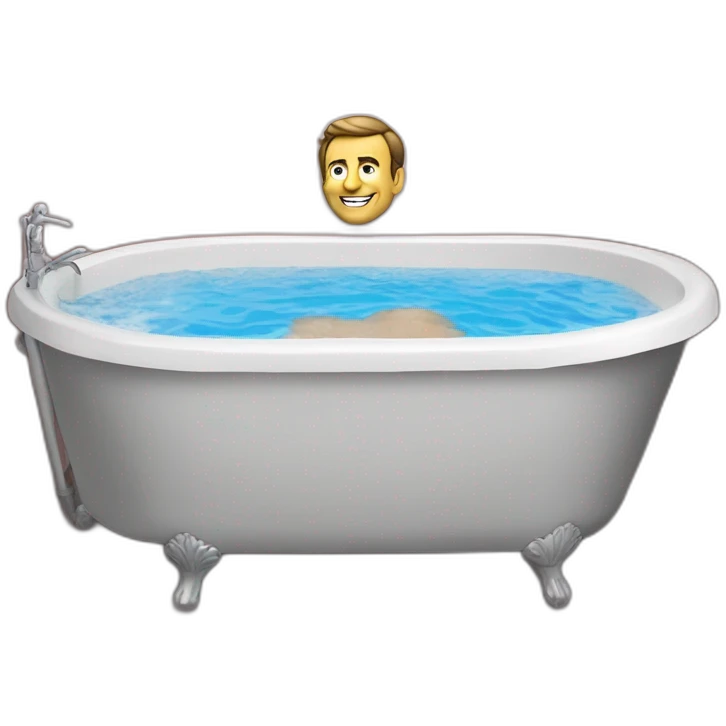 Macron dans une baignoire emoji