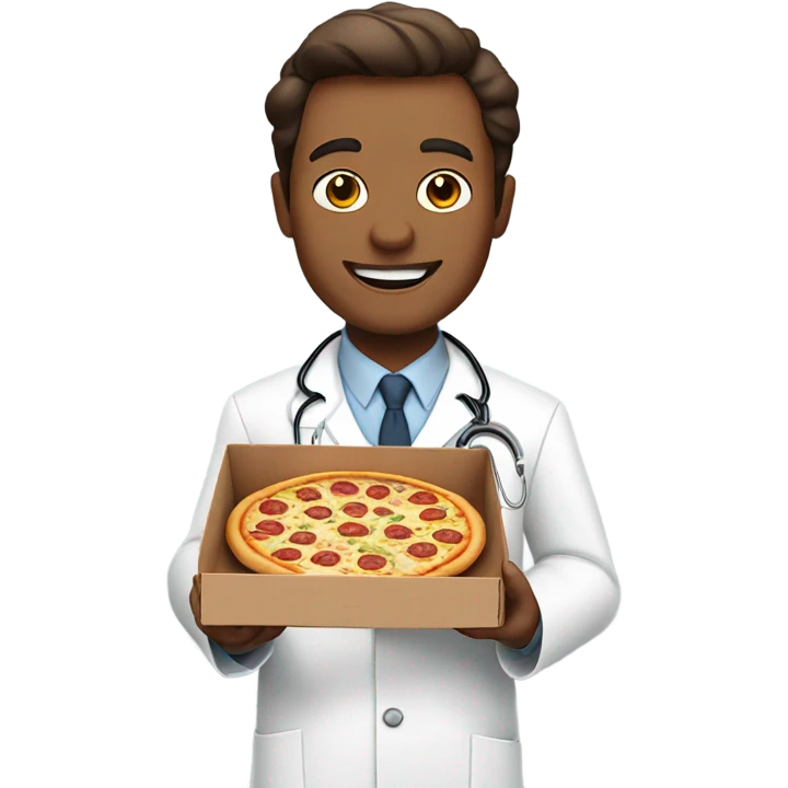 doctor with pizza emoji