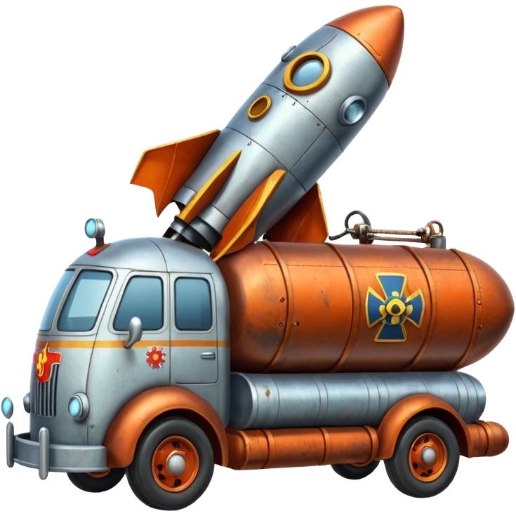 Heroic SuperBug Ron’s exterminator superminator antique rocket-powered tall robot moving van (motto: Bombing creepy bugs is fun) emoji