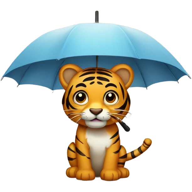 Tiger with umbrella  emoji