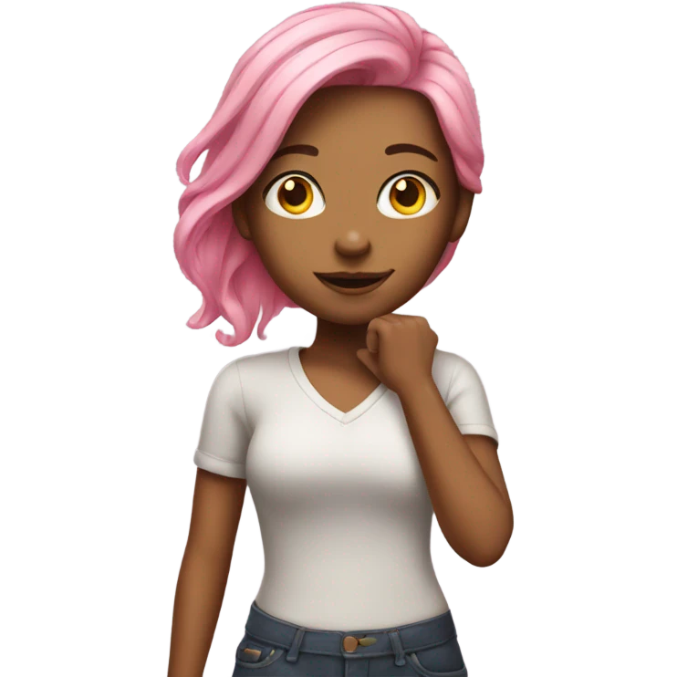 Girl with pink hair emoji