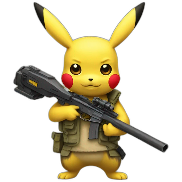 pikachu holding sniper emoji