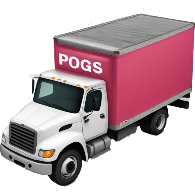 Boxtruck with letters "PGS” on the side emoji