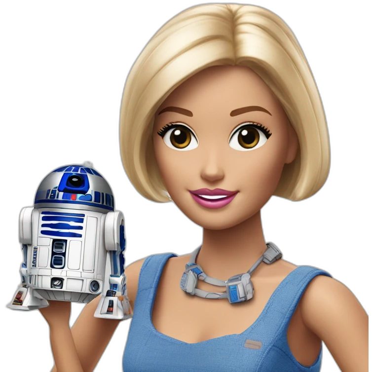 R2D2 avec barbie emoji