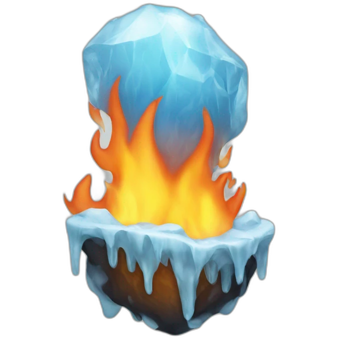 Ice on fire emoji