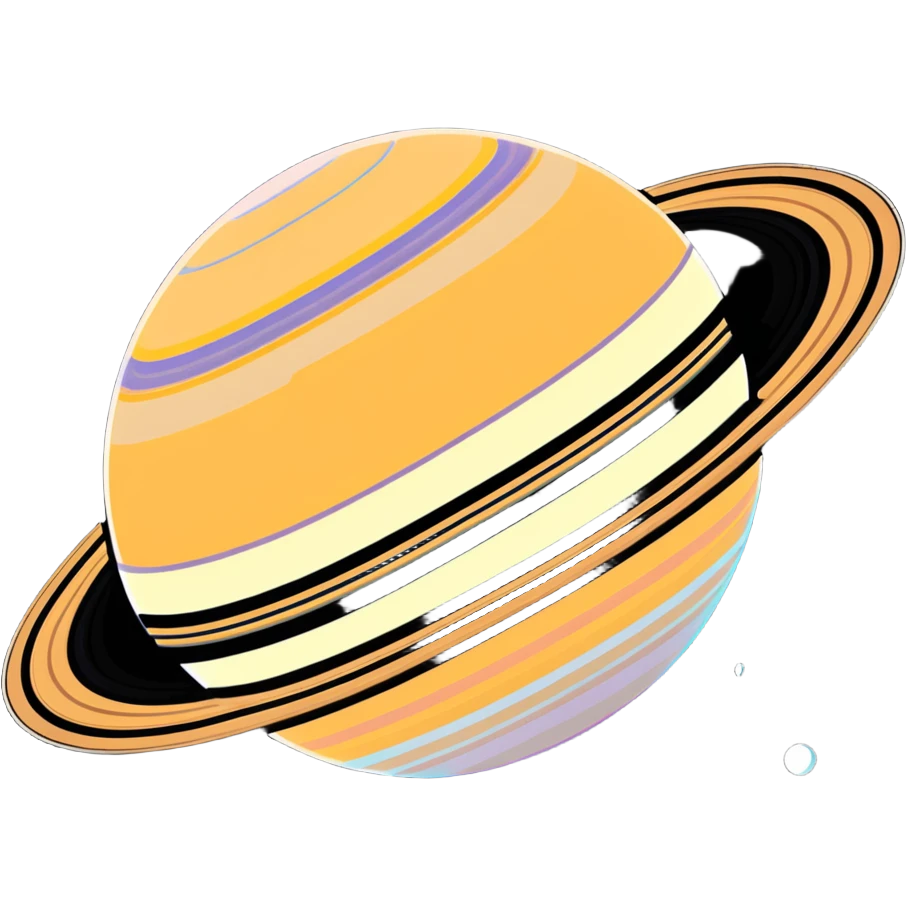 Saturn planet with a friendly face and visible rings emoji