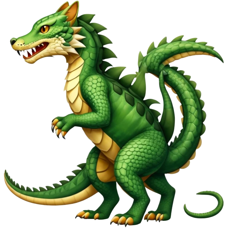 Alligator-Dragon-Tiger-Lynx-Bobcat-Fakémon-hybrid-creature with a long muzzle, full body emoji