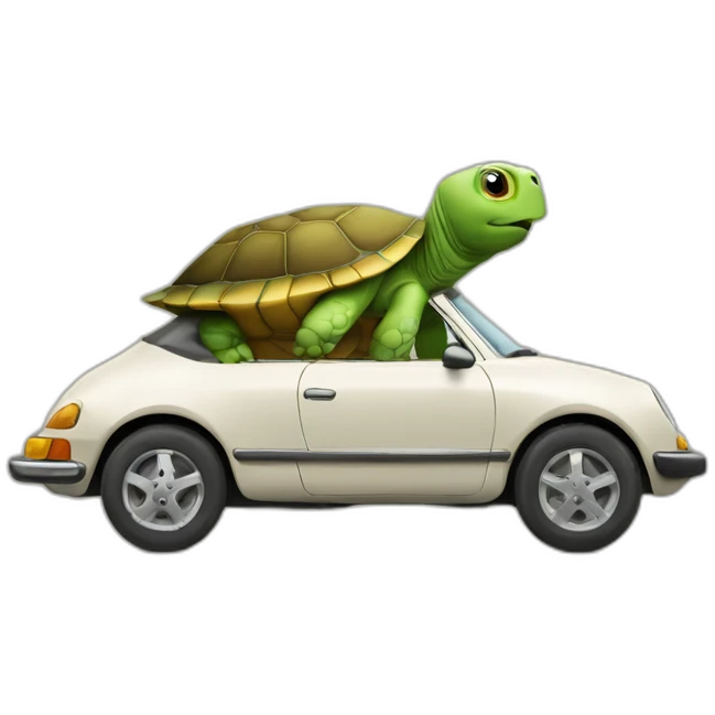 Une tortue dans une voiture emoji