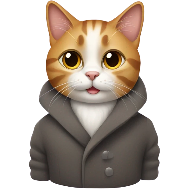 cat wearing coat emoji