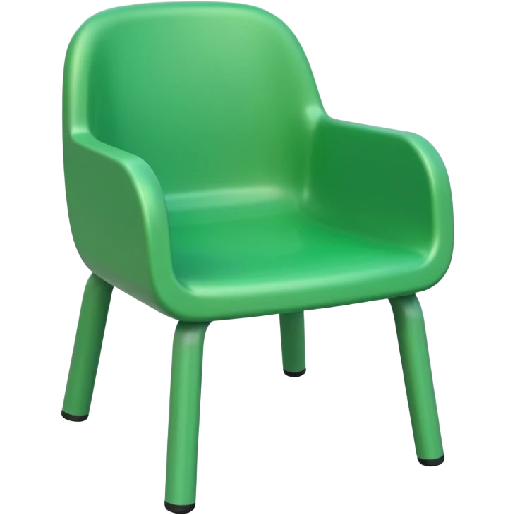 Silla de plástico verde emoji