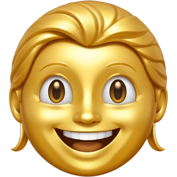 a golden vinyl, who is personified and is happy emoji