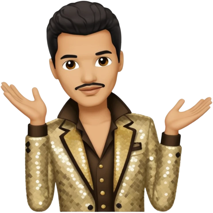 El DeBarge with dark brown hair, beige sequin outfit emoji