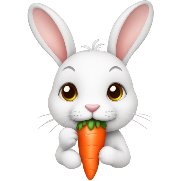 Little bunny eating a carrot  emoji