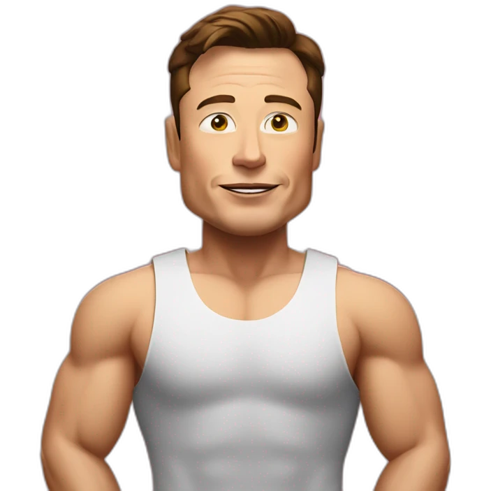 elon musk with muscles emoji