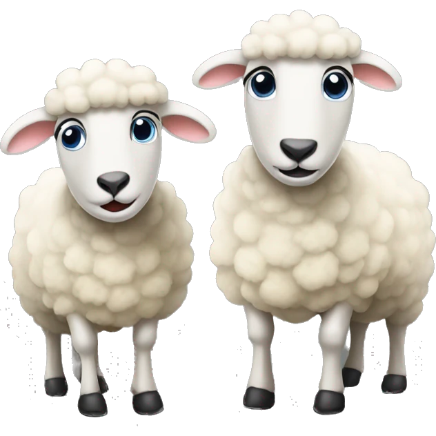 Two talking sheep emoji