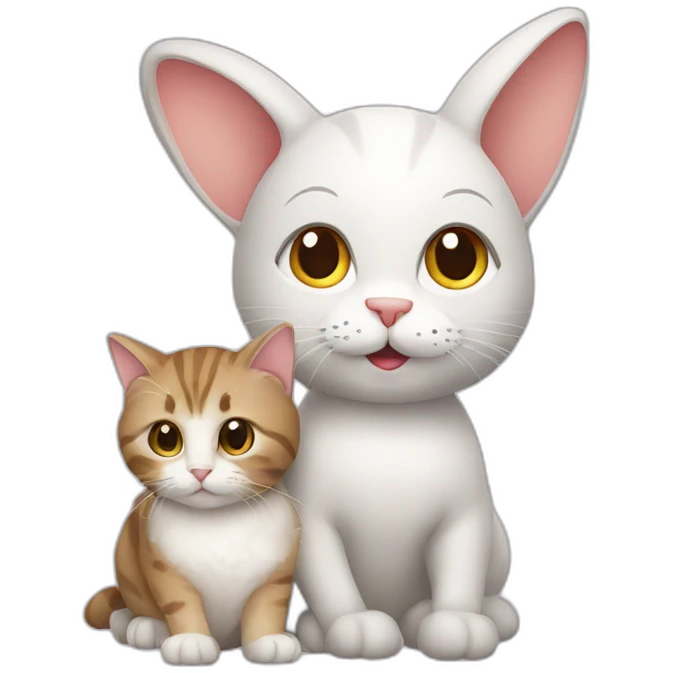 cat with rabbit emoji