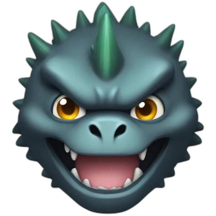 Godzilla Digimon style face emoji