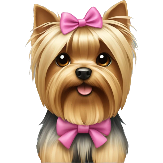 Yorkshire terrier with bow  emoji