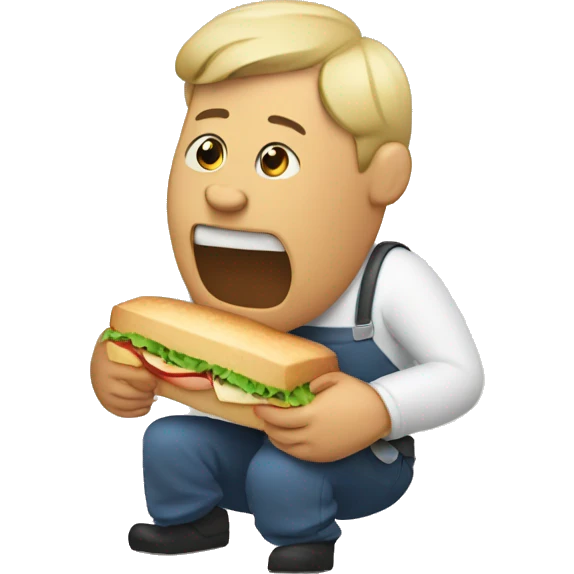 clutching a sandwich emoji