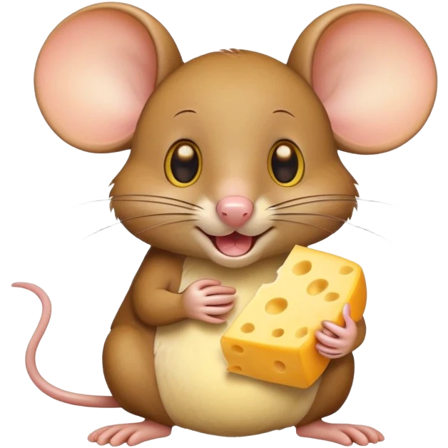 cartoon mouse jerry eating cheese emoji