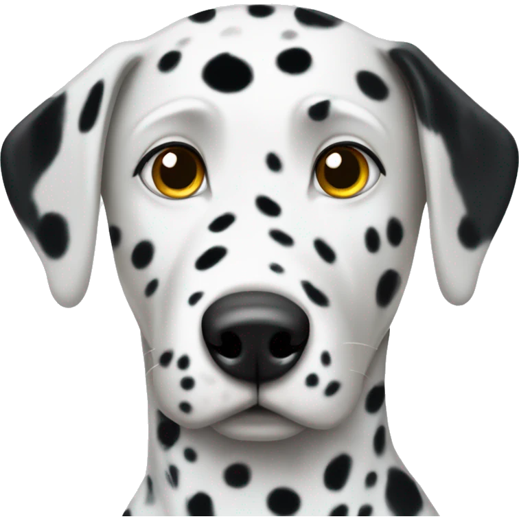 Dalmatian With black spots and one black spot around eye emoji