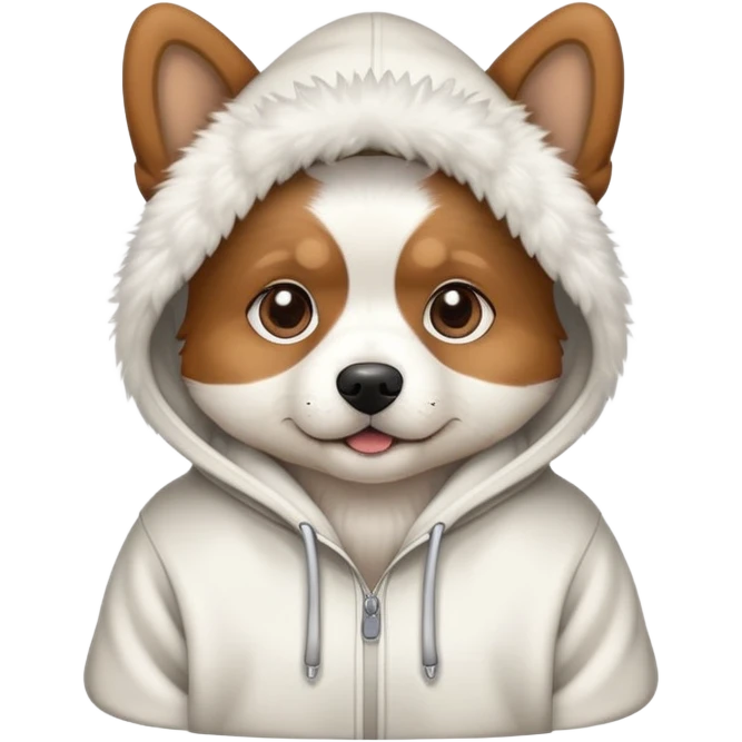Dog wearing hoodie emoji