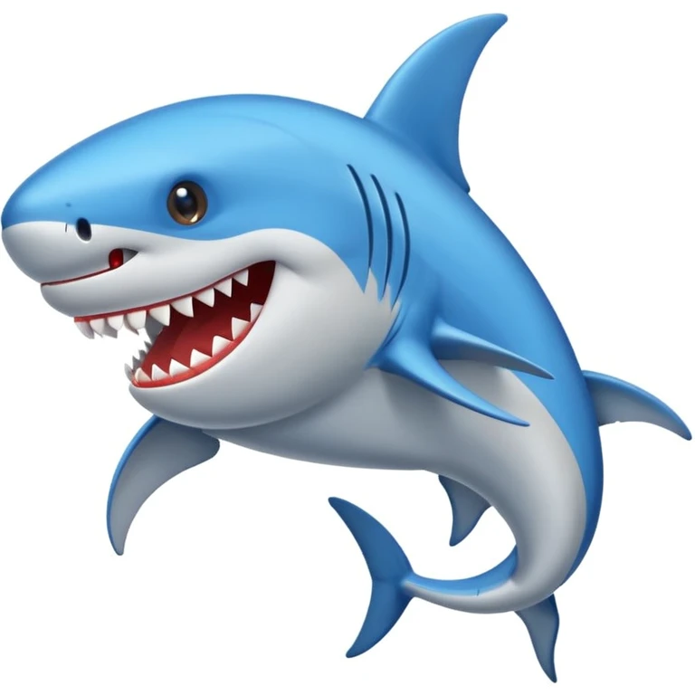 Un tiburón con zapatillas azules puestas emoji