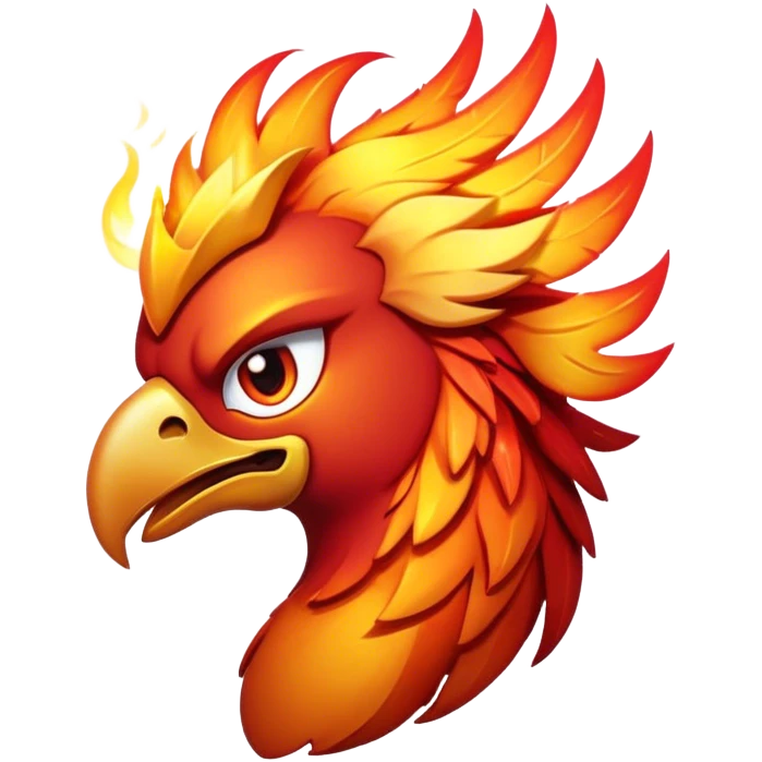Cinematic Battle-Hardened Mystical Fire Phoenix Portrait Emoji, head tilted dramatically with a defiant, almost mocking smirk. Featuring a striking, rugged form with intensely scarred, flame-scorched feathers and eyes that burn with warrior-like fury, this phoenix embodies unapologetic badassery. Rendered with vibrant, lifelike textures and dynamic, contrasting shadows, high shine, and a bold soft glowing outline, it captures the essence of a phoenix ready to rise and scorch any challenge with battle-hardened might. emoji