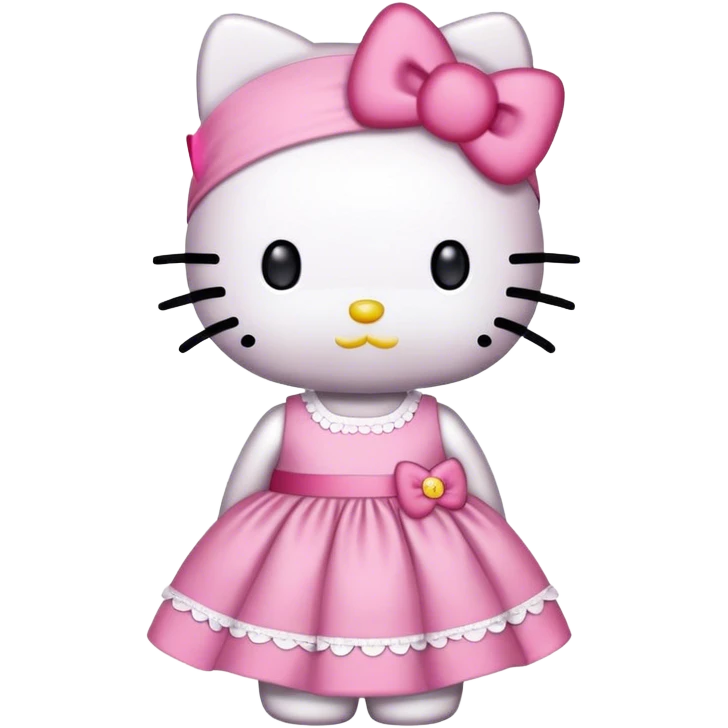 Hellokitty wearing a dress emoji