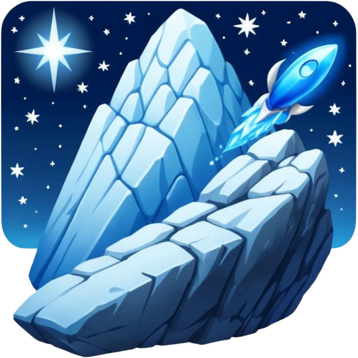 Comet – Icy rock with glowing blue-white tail emoji