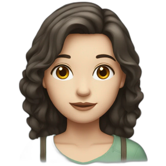 a girl with fair skin and shoulder-length dark hair emoji