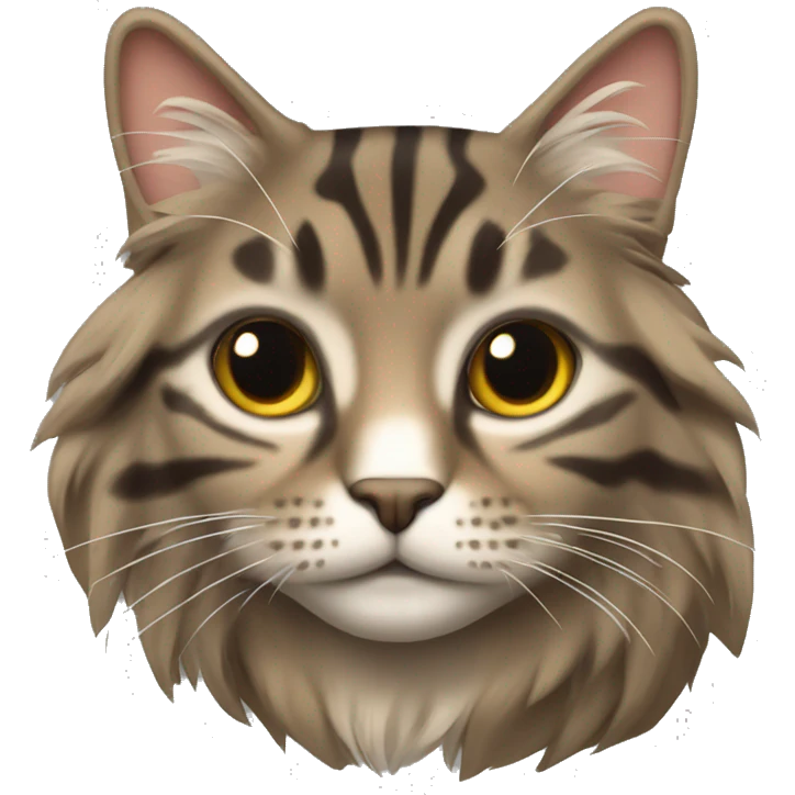 Tabby long hair full body emoji